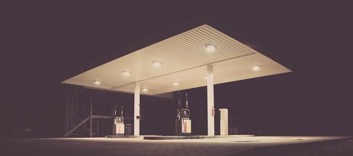 Gas station at night